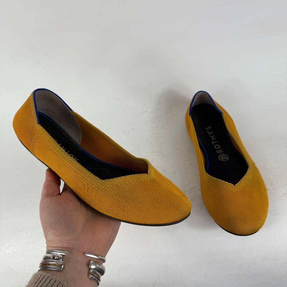 Rothy's Ballet Flat Women's 9 Dark Yellow Slip-On Round Toe Comfort Shoes